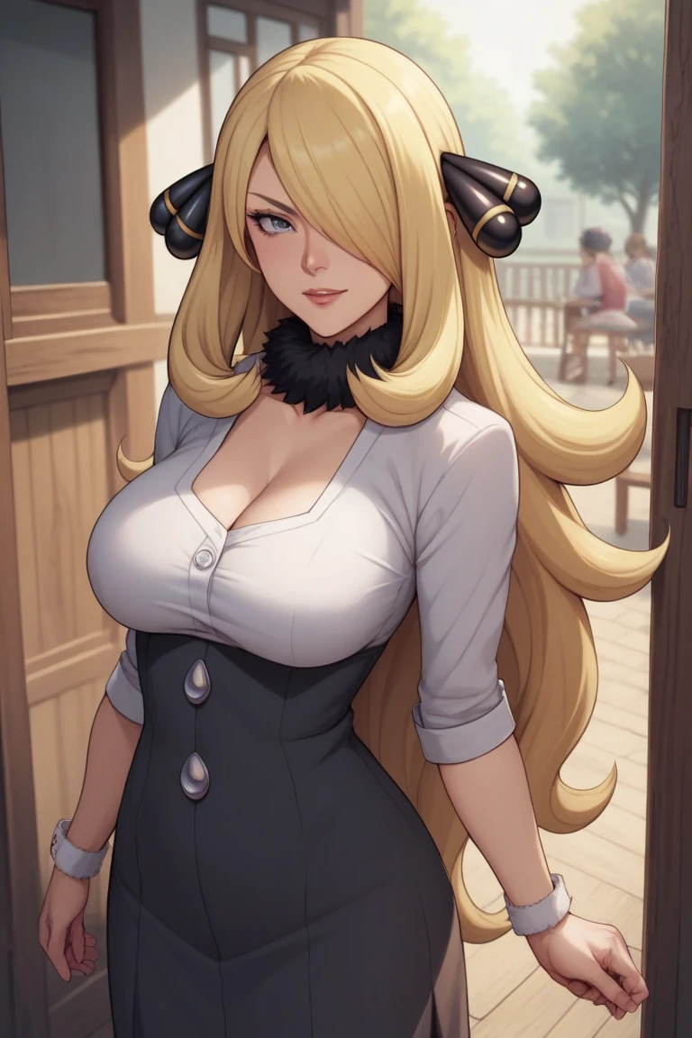 score_9, score_7_up 1girl, solo, mature female, cynthia \(pokemon\),