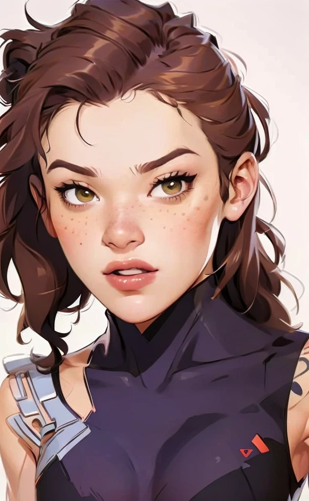 (masterpiece, best quality:1.4),high detail,(detailed face),detailed eyes,1girl,feature,(masterpiece, best quality),bsdm,high ponytail,black hair,leather,catsuit,highly detailed,cleavage,smirk,(detailed face:1.2),<lora:GPTS4 dreamwave full_478773:0.3>,<lora:GoodHands-beta2:1>