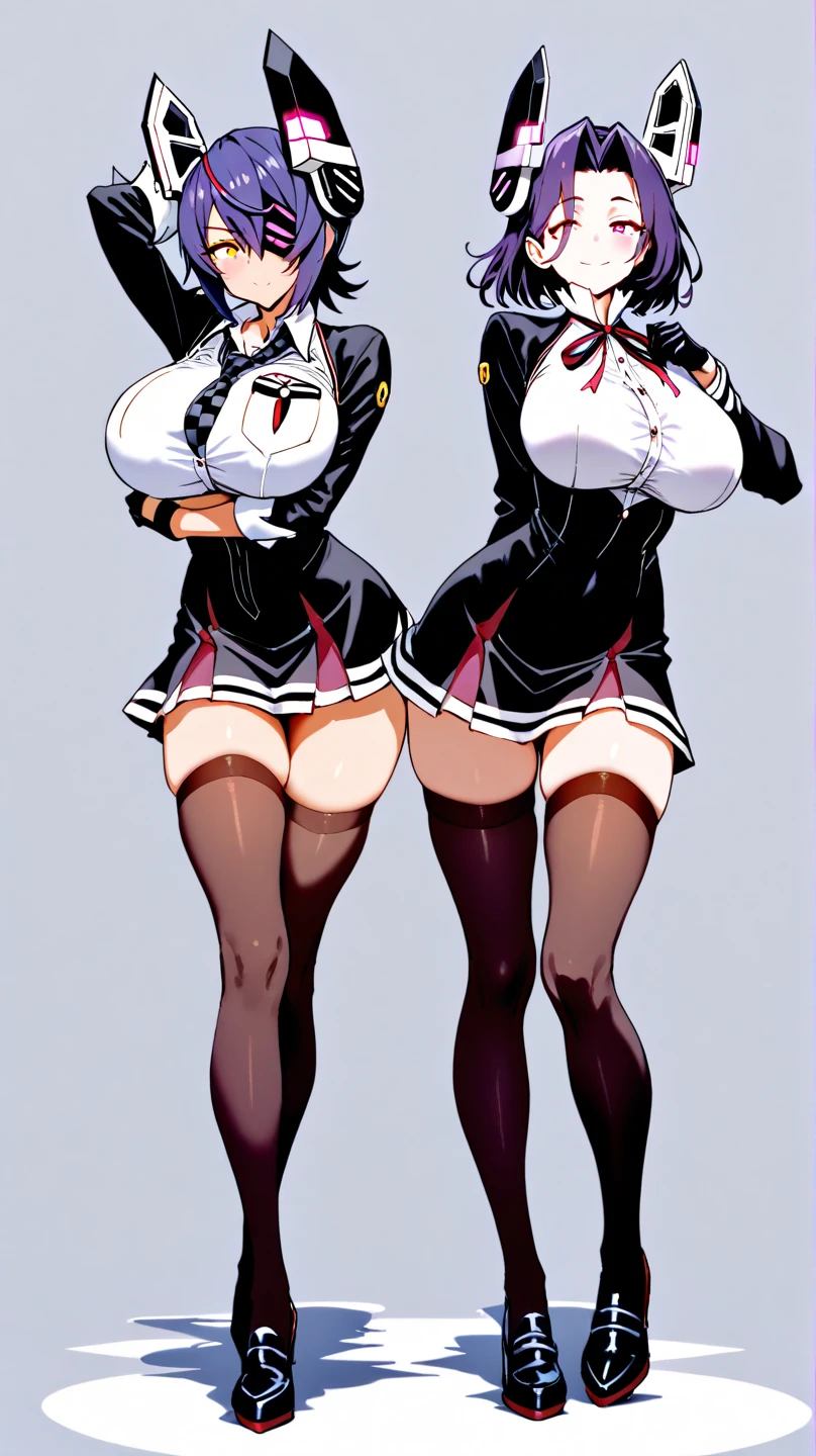 art by kipteitei, 1girl, makoto niijima, makoto niijima persona 5, persona 5, persona, phantom thief outfit, chubby, fat, anime, brunette, short hair, double belly, full belly, muffin top, fat rolls, bbw, thick thighs, large breasts, ass focused(best quality, masterpiece)