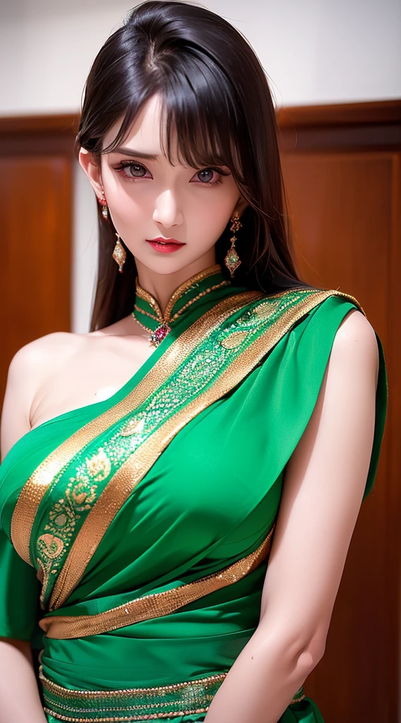 (((HD photo))), ultra high res.photorealistic:. 1.4, UHD1 girl,beautiful detailed eyes,beautiful detailed lips,extremely detailed face,long eyelashes,medium:oil painting,soft lighting,impressionistic style,red colors,beautifully shalwar kameez dressed,wistful expression,standing with one hand on the window frame,gentle breeze blowing her hair,warm sunlight streaming through the window,green plants visible outside the window,soft curtains framing the girl,peaceful atmosphere,serene and tranquil ambiance