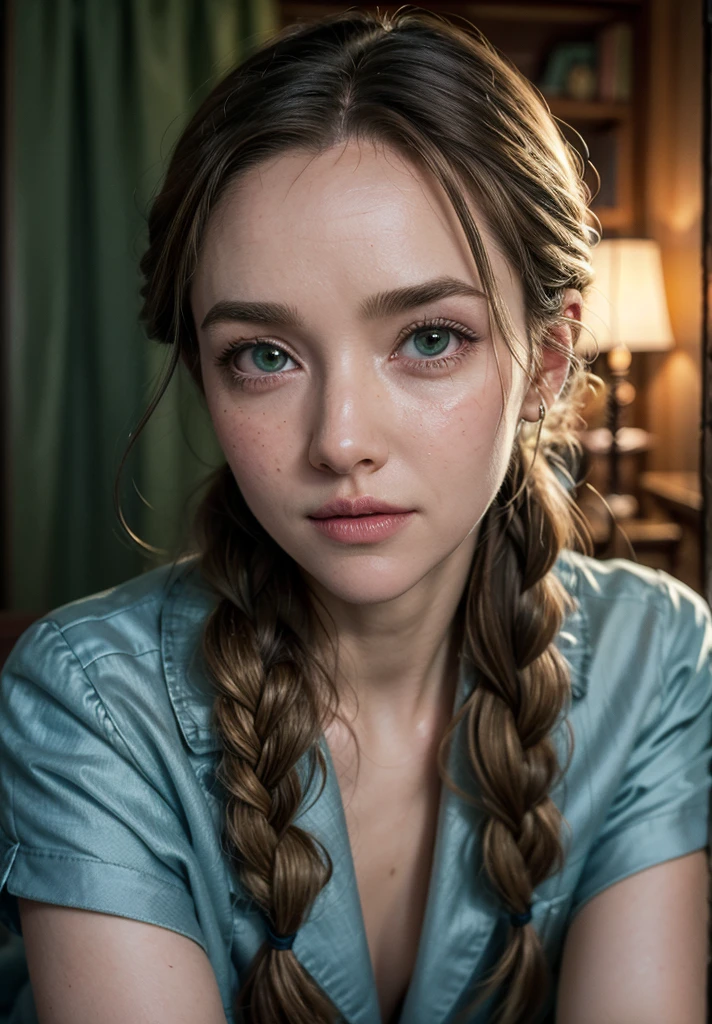 (nsfw), Big Breasts, anime, High resolution, Woman close up ((Red braided low ponytail hair)) and (((the most beautiful Green eyes))) in (((Blue clothes))), (((determined)), 8K, Unreal EnGine 5オクタンレンダリンG, Cute, GamanG, Yoon Gonji, G.To, Gosonjak, Schloop, Severe, Dorm, Noah, trendinG on pixiv, Fan Box, Sketch, masterpiece, Detailed face, smooth soft skin, biG dreamy eyes, beautiful intricate colored hair, Symmetric, anime wide eyes, soft liGhtinG, Concept Art, diGital paintinG, 