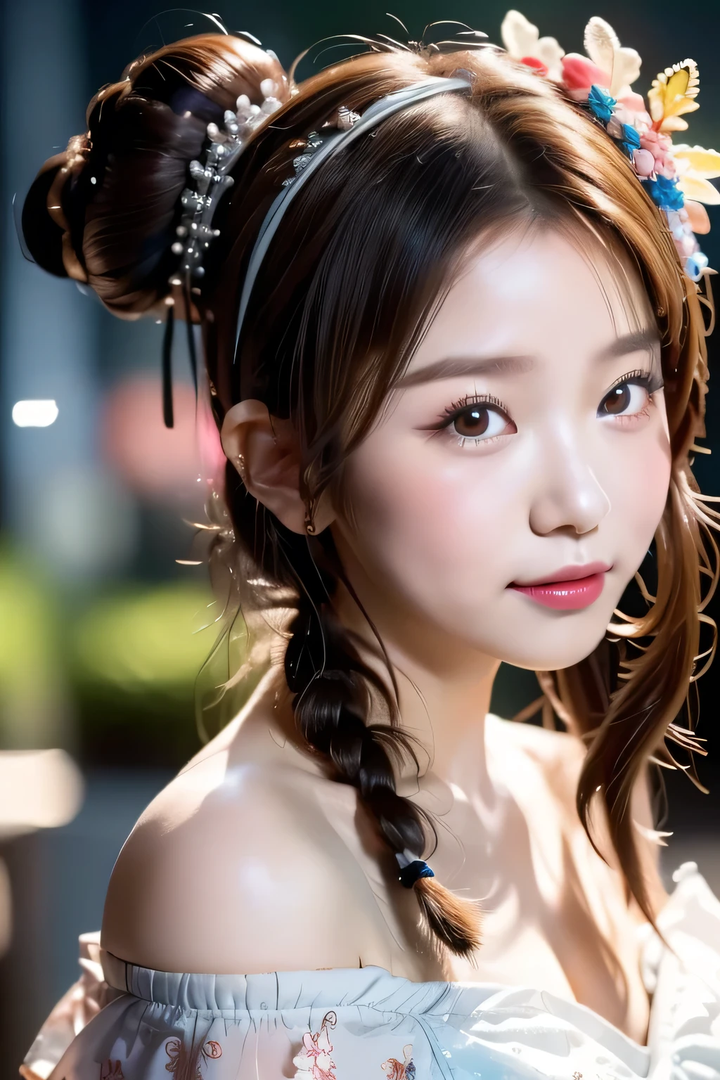 ((best quality, 8k, masterpiece :1.3)), Very detailed, facing camera, Complex details, Practical, Distinctive features, Very detailed, Clear focus, Perfect face, totally symmetrical, Perfect eyes, Perfect lips, Flexible female form, Movie, Movie Light, Very detailed, hyper Practical, masterpiece, atmosphere, high resolution, Energetic, Dynamic studio lighting, National Foundation, ((Dark background)), Sexy face, Facial expressions of joy when receiving, Straight bangs, Large bust, Cleavage exposed, Blue eyes, Red sweater, Bare shoulders, Look at the audience, atmosphere perspective, Volumetric Lighting, Be focused, Ridiculous solution, Practical ratio, Good anatomy, (Practical,Hyper-Practical:1.37), 16k HD, information, ((panoramic)), C cup，E cup，((8K+Ultra-high resolution+Ultra HD+masterpiece+Very detailed+Awards+Award-winning works)),(Perfect face+Supermodel+Delicate skin+High Ponytail+Huge breasts+Perfect hands+Beautiful hands+Perfect hands指+Beautiful hands指+Perfect legs+Perfect feet),[[[muscle]]],(((Anatomically correct))) ，The image is very clear，Meticulous attention to detail，high quality；Clever light processing，Create a dramatic atmosphere；Brushstroke Master，Impeccable professionalism，Unforgettable works of art，((top quality, 8K, masterpiece:1.3)), (focus control:1.2), (Perfect Body Beauty:1.4), ((delicate hair)), (Highly detailed face and skin texture), fair eyes, double eyelid, (shiny skin:1.5), 1 woman, (dark brown wavy hair), (beautiful teeth), (stretching), very small face, smile, Concentrate upon: 1.2, socks, Tatami mat room, matted hair, droopy eyes, (colorful kimono:1.5),