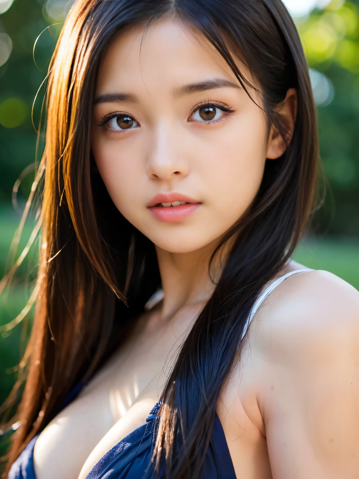 (masterpiece: 1.3), (8K, Realistic, RAW Photos, Highest quality: 1.4), Japanese schoolgirl, (Random hairstyle: 1.2), Micro Bikini: 1.2, Highly detailed face, Eye on the details, double eyelid, tilt one's chest forward, Sharp focus: 1.2, Cute Woman: 1.4, Light brown hair, Highest quality, masterpiece, Ultra-high resolution, (Realistic: 1.4), Highly detailed and professionally lit smiles, Playground Background, Track and field athlete stretching, tight white crop top, Light blue racing shorts, Shining Sweat, Baby Face, thin, Serious expression, short hair
