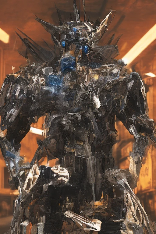Cyberpunk-style mechanical prosthetic arm, intricate hydraulics & carbon fiber plating, glowing blue joints, realistic wear & tear, futuristic lab background, 8K ultra-detailed.
