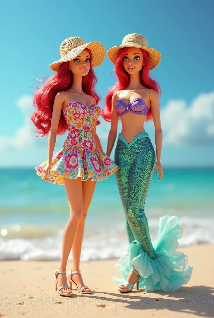 sea beach,Bikini beauty,Big red wavy hair,Review