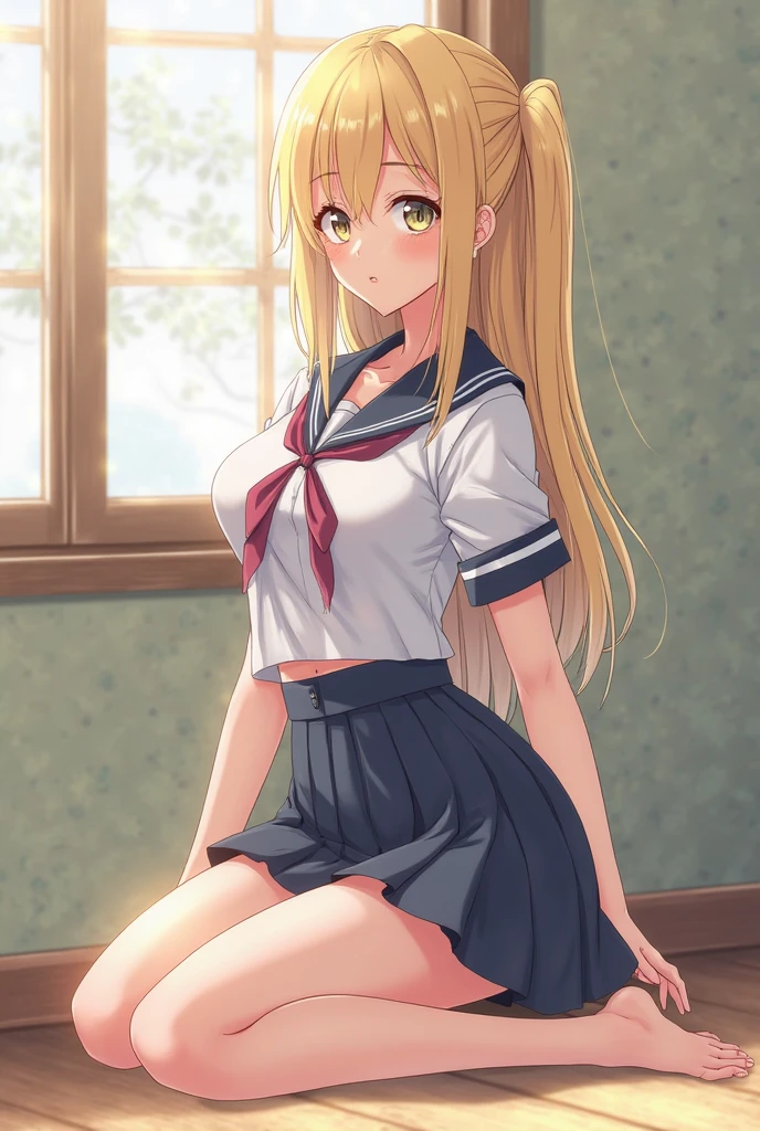 top-quality、realisticlying、Noble daughter、bule、large full breasts、Erotic sailor suit、Tight-fitting uniforms、Sheer clothing、skirts that are too short、Not wearing underwear、A smile、big eye、long lashes、Long upper eyelashes、a blond、cute little、Beautie、A sexy、darkened room、Stick to this、full body Esbian、submissive look、Submissive smile、Flushed cheeks、Kamimei、Big buttocks、thin-waist、Stick your butt out on all fours、Sleeveless、cleavage of the breast、visible from the side、Sexy armpits、Voluptuous thighs