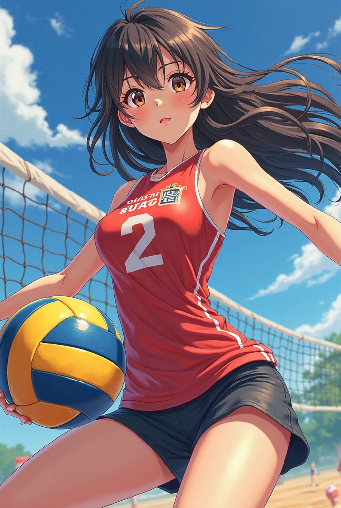 ((velocity)),Attacked by farts, (((Women farting))),(girl farting while stand)),forward,velocity,)(a female volleyball athlete),(wearing a school volleyball player clothes),(side view )) (long black hair),(Asian woman),(volleyball court ),(masterpiece:1.2、top-quality, best-quality)、(the Extremely Detailed CG Unity 8K Wallpapers、ultra-detailed、Best Shadows)、(细致背景)、(The best lighting、extremely delicate and beautiful)、depth of fields、1girl in、独奏、upward looking gaze、