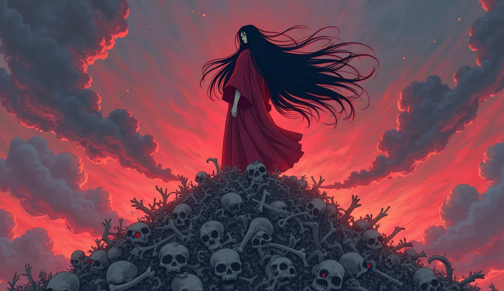 1girll, from back, Long black hair, full body,