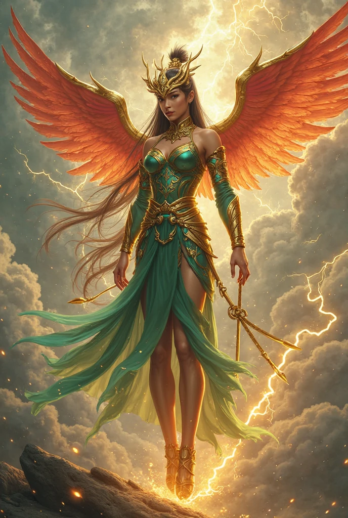 (Masterpiece, Best Quality, 4K), A red-skinned Indian girl and her Steampunk STAND, Emerald-peacock wings spread wide, Absorbing surrounding light, Glittering like a crescent Saturn ring, night sky resemblance,
Jooper Bizarre Adventure style comic by Hirohiko Araki,
A red-skinned Indian girl, her Steampunk STAND,
Emerald-peacock wings unfurled, Absorbing ambient light, Radiant as a crescent Saturn ring, Resembling a breathtaking night sky,
In intricate detail, Each feather's edge