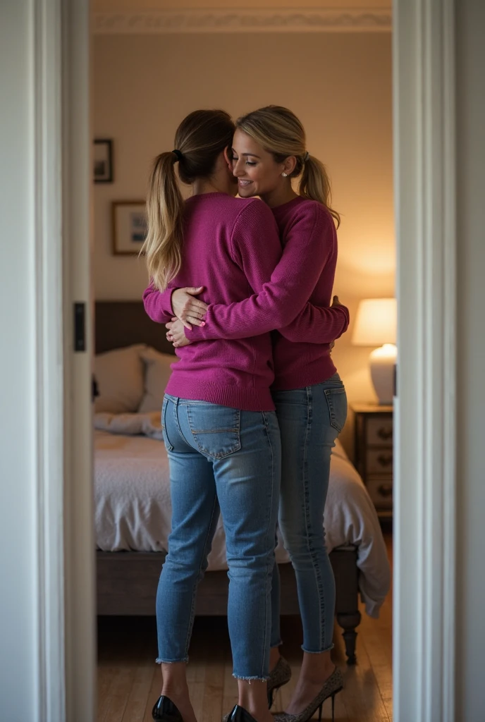 A video of two people hugging