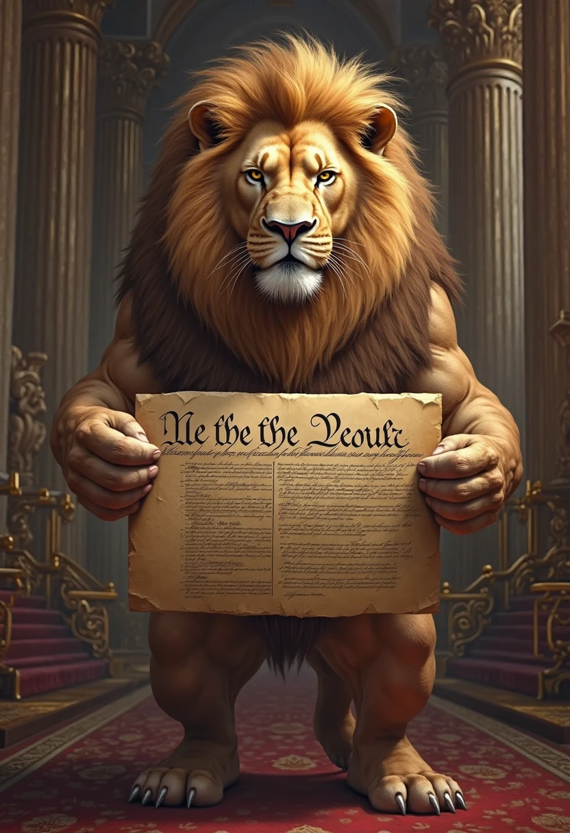 astrological (theme of (Lion), written title "Lion" on a scroll:1.3), card with a single filigree border, high contrast colors, [tarocchini playing card, 13th century printing], [complex masonic allegories], (character focus:1.2), [card number in roman numerals] <lora:ThothTarotDeck-103:1>