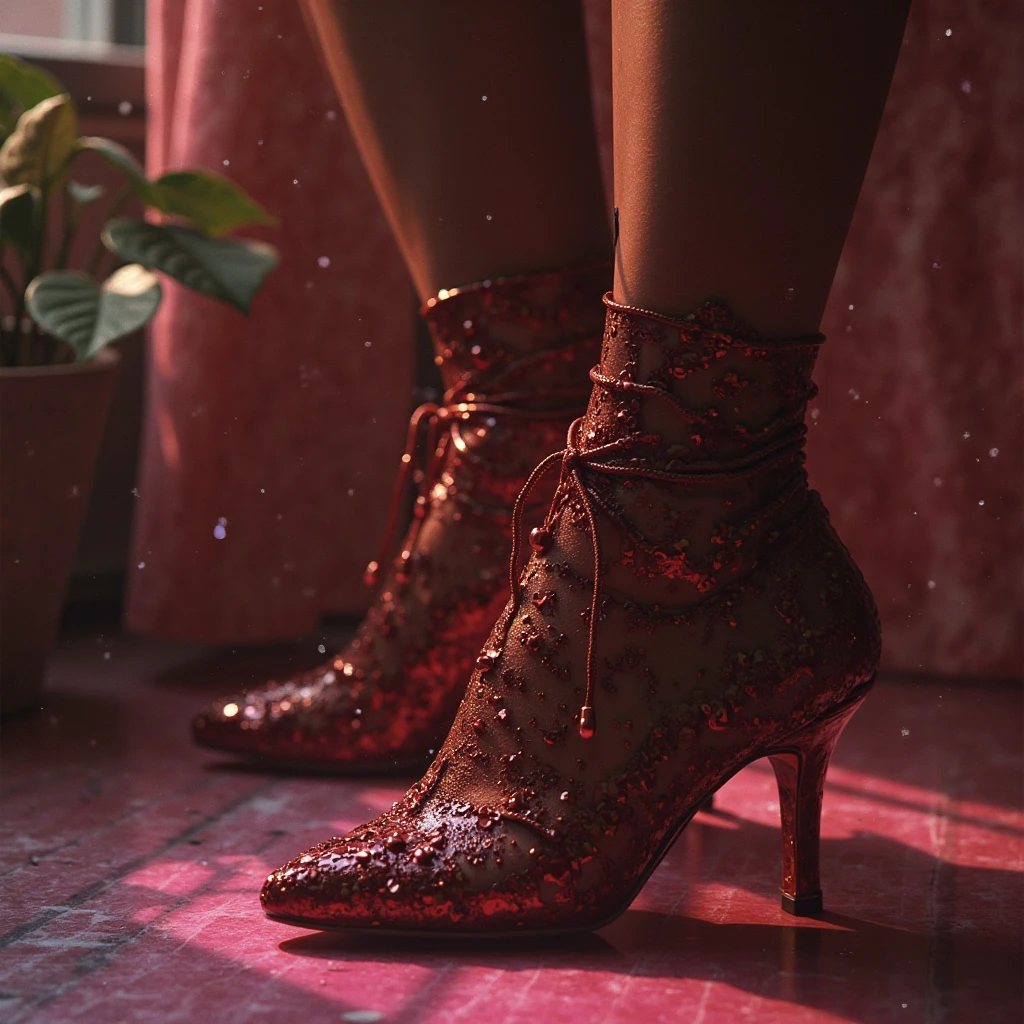 Paper quilling art of Crystal shoes and crystal roses, dramatic lighting, photo-realism, ultra - detailed, 4K, depth of fields, A high resolution <lora:ketupat_10R:1> . Intricate, delicate, curling, rolling, shaping, coiling, loops, 3D, dimensional, ornamental