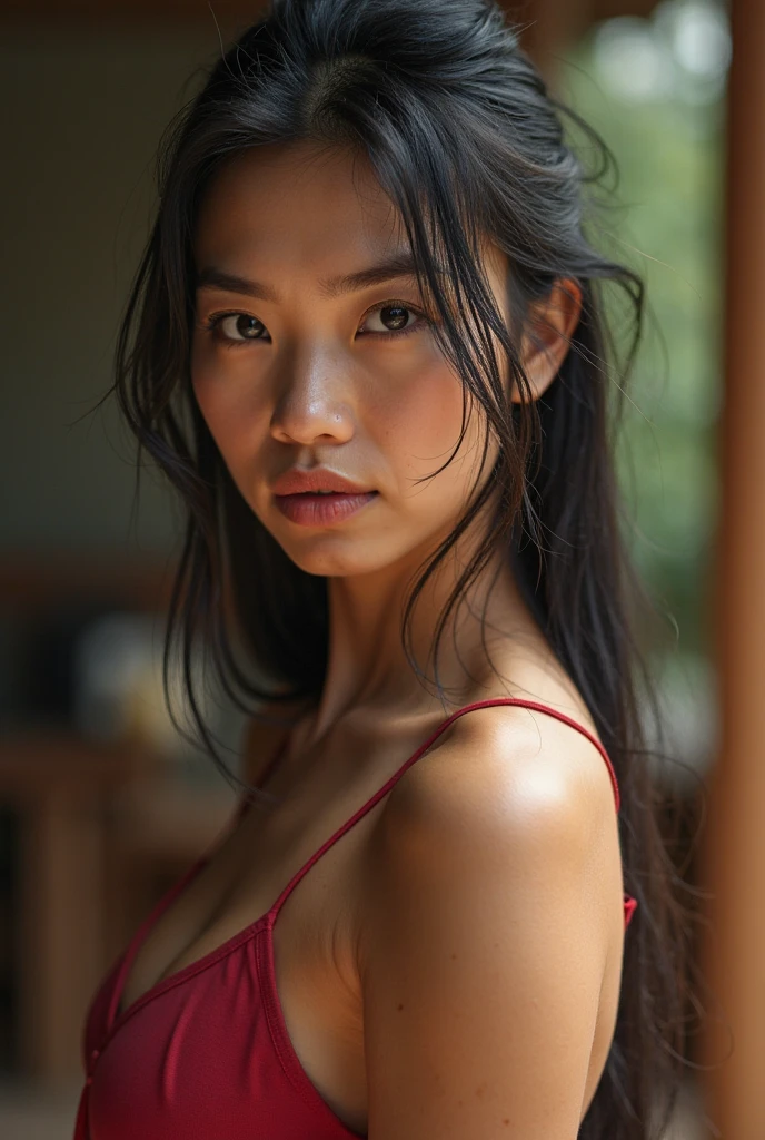 asian woman, topless, bare breasts, tied up, bondage, bsdf