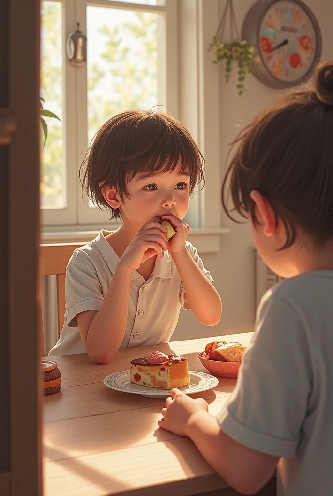 PASTEIS DE FEIRA , CHILDREN EATING THE PASTRIES.