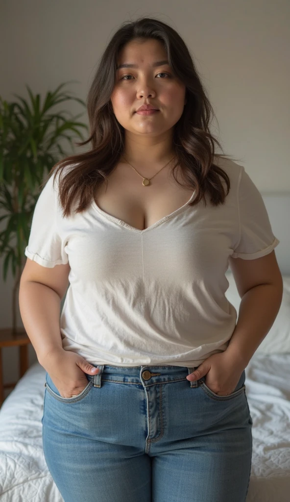 Hot thick girl with t shirt without bra no bra more bulky girl more bulky and curvy