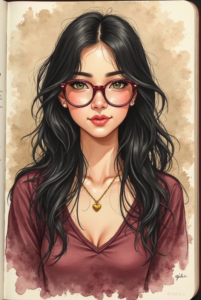 "A traditional watercolor portrait in a semi-realistic style of a young ...