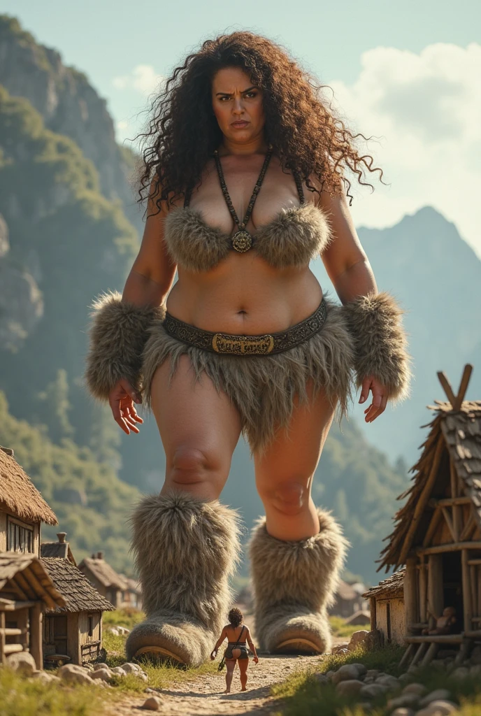 Swedish cavewoman, slim-thicc, bossy, beautiful, callipygian, wearing primitive animal pelt clothing, cavewoman, primitive, tribal, ice age, sfw, stone age, fierce, fertile, dominant, in charge, Mesolithic, safe for work, wilderness
