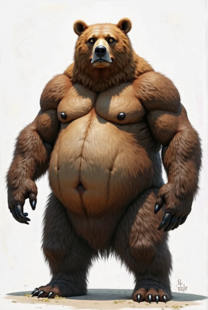 2 meter 35 Viking with long hair tied up, in a bear suit and bear head hat, muscular but thin.