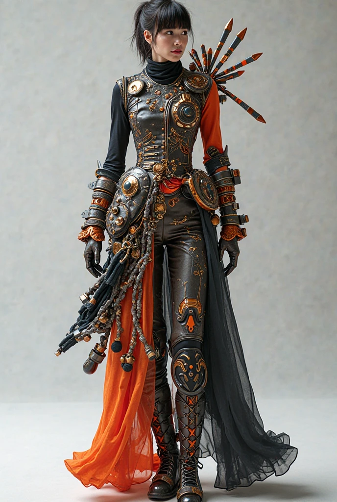Copper model,New coffee products, Silver weapons, The sword, halter, Weapons of the future, 32K, Linen cloak, Top quality, Masterpiece:Faust,,1 child, short detailed hair, thin fog, (tmasterpiece,k hd,hyper HD,16k),clutching a sword,Blood Sky, Brunette knife, Shorts smoke, Fog coat, bandagens, sword sheath, Masks, 独奏