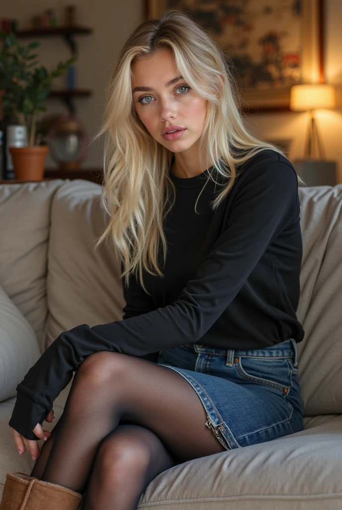 Jesse jane turtleneck sweater, panties and stocking