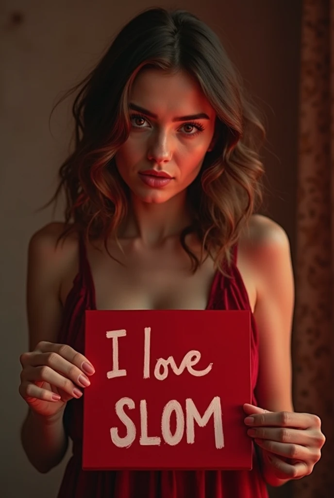 create a rebus: "6 + 9 = ?", niech na tym obrazku będzie kobieta skąpo ubrana w czerwoną bielizne z rogami diabeła, It's supposed to be very realistic, 4K, 8k, blond włosy, young 20 year old
