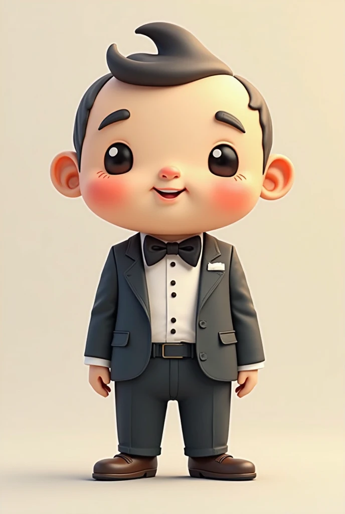Zhang Yiming, humanoide, pequeno, fofo, miniatura, desenho 3D Ultra realista, pequeno homem, corpo inteiro, terno e gravata, Zhang Yiming, mini homem, Businessman.