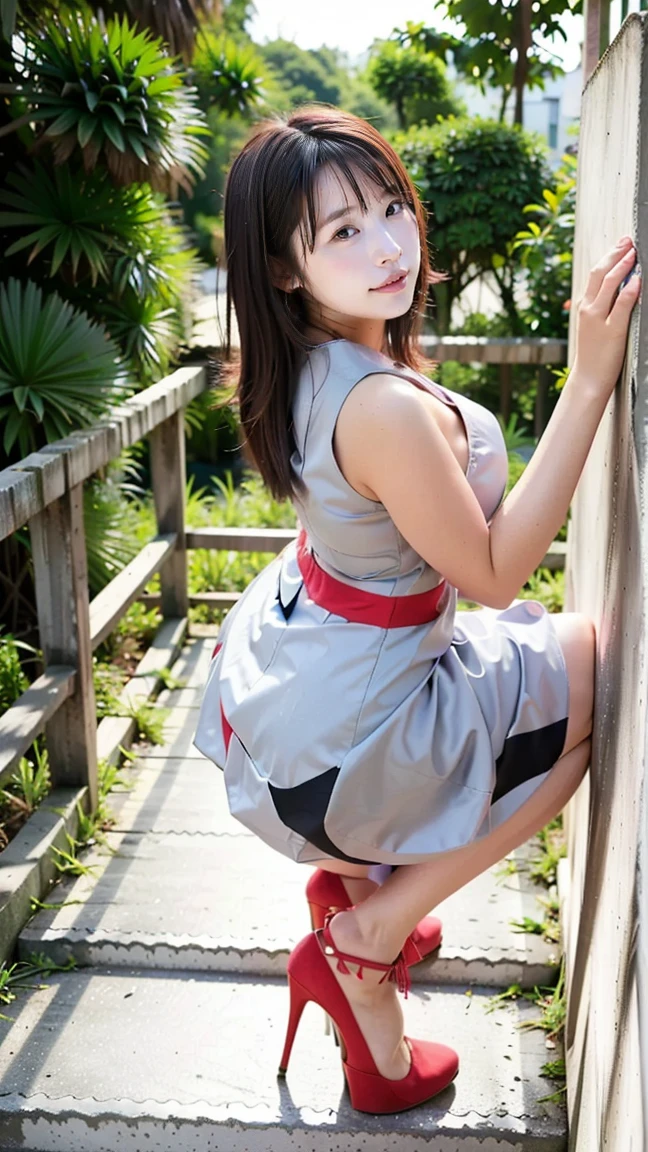 20 year old Japanese beauty,One woman、Muscular body like a bodybuilder、Emphasize the breasts、Slit eyes、Full body image up to the tip of the foot,Bust is very very large、Full moon night in the background、High quality photos、Clear, crisp images of the lower body、Masterpiece 8k、Smiling、have a laser gun、From the front, from the side, from the back, etc.々from what camera angle to shoot、Pink Ranger from Sentai、Highly lustrous satin outfit、Full-body clothing