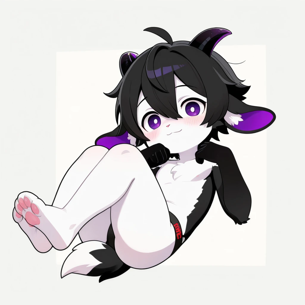 girl, white skin, pitch black hair, messy black hair, medium , ultra cute face, random colour elements on skin, beautiful lights and shadows, ambient light, ultra detailed skin, volumetric light, naked, ng at viewer, hot pink neon eyes, hot pink neon scleras, demon eyes, spreading legs, cute smirk, top teeth exposed, fangs,