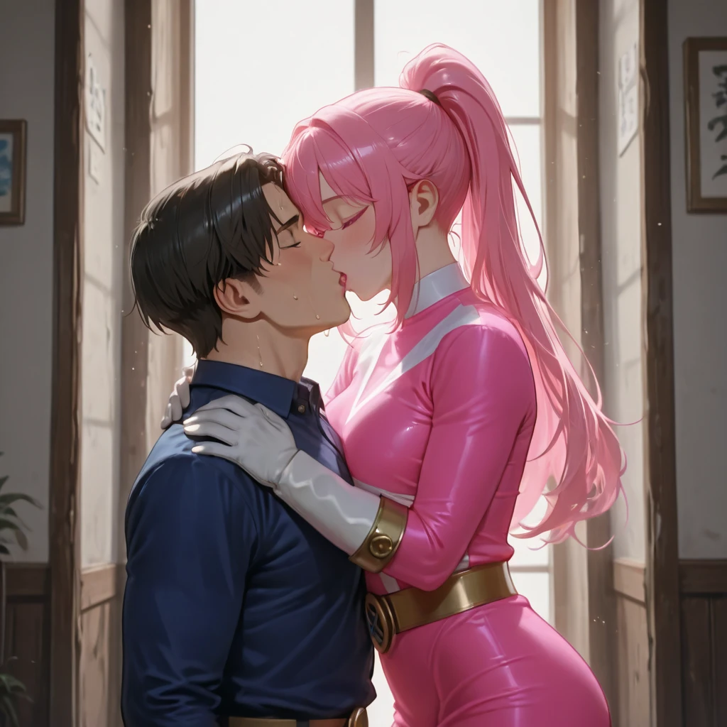 my little pony equestria girls princess cadence , HUGE titties , pink latex dress , kissing an old man , in bed