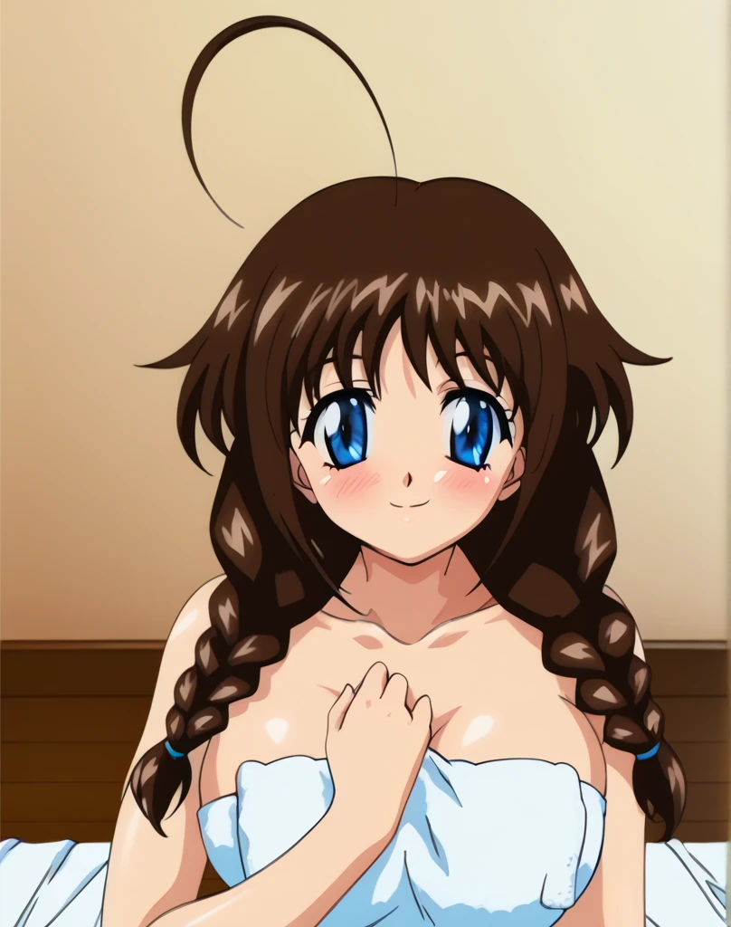 front view, cowboy shot, ultra detailed face, best quality, anime style, hires, highest definition, digital blending, bold drawing lines, ((weak body, female wrestler), (slender body), mature woman, milf, (wrestling gear, collar band), victorious, gorgeous, winner, not blushing, confident face, (closed mouth), (pale skin, shiny skin, lighting and shadow), (cleavage), (clean face), (warming up), closed fists, (brown, curly hair, long hair, curly bangs), 37 years old,
