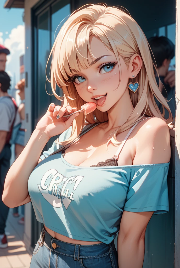Woman laughing with tongue out、Very busty woman、Slimy cleavage、Very beautiful American woman、Her body is wet with sweat and has very large breasty body is covered in sweat and oil、My chest is slippery with sweat and oil.、Her cleavage is slippery with sweat and oil..、Very large cleavage、woman sticking out her chest、Her skin is very white and beautiful、Accentuate your breasts、Expose your breasts、blonde、In a very crowded train、Blushed、Beautiful woman smiling shyly、Sexy Caucasian Woman、blue eyes、that'Because it's so hot'Sweating、Her cleavage is wet with sweat and oil..、Perfect Makeup、eye shadow、Thick lips、Bright red lipstick、Her breasts are so big、Highlights very large breasts、A beautiful woman seduces with her breasts exposed、Pink nipples exposed、Big is covered in sweat and oil、