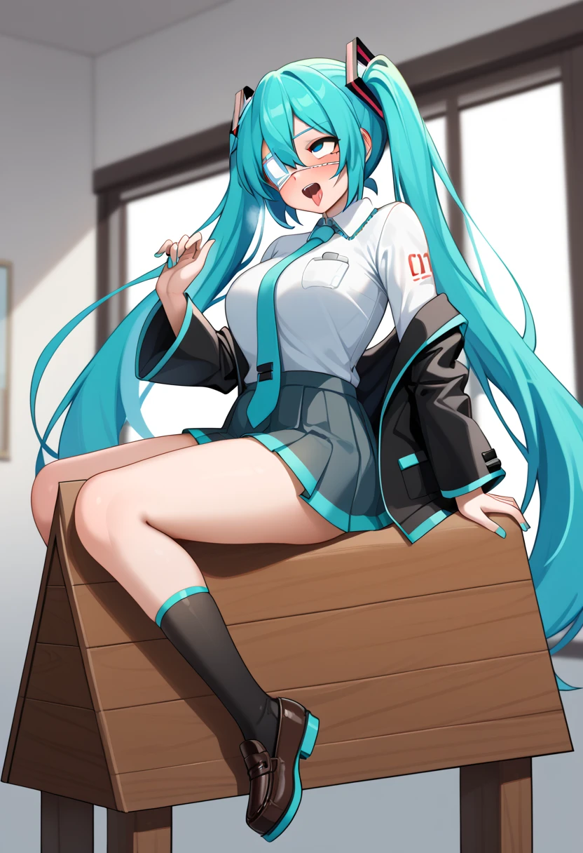 穿着超短裙和接缝丝袜的美丽性感秘书全身照片,stands_straight, ((solo)), adult, in the office, high heels, craves, strokes_herself
