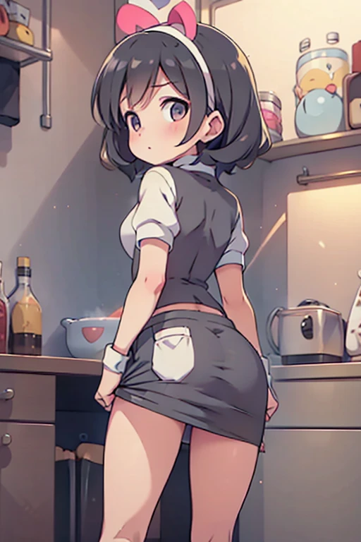 1 girl, Solo, Little girl, cute girl, (loli), (Loli with a very young face), (flat chest), (9-year-old), (beautiful slender body), short hair, black hair, green eyes、Sailor school uniform、(panty shot:1.2)、Surprised and embarrassed, blushing, ((Dark red skirt))、(skirt lift:1.2)、(nsfw:0.9)、best quality、(((pink white panties))), ((((horizontal striped panties)))), ((huge ass)), Turn around and look back, Standing, fart, onara, fart, farting, big fart, Fart from the ass, Yellow smoke, Yellow Smoke comes out of the ass, Yellow smoke is rising, ((room full of yellow smoke))