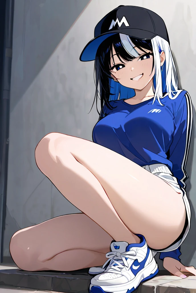(masterpiece, highest quality:1.2), 1 Girl, alone,Are standing_Split,
Yuuki eats, Long Hair, Gym suit, Navy blue bloomers,