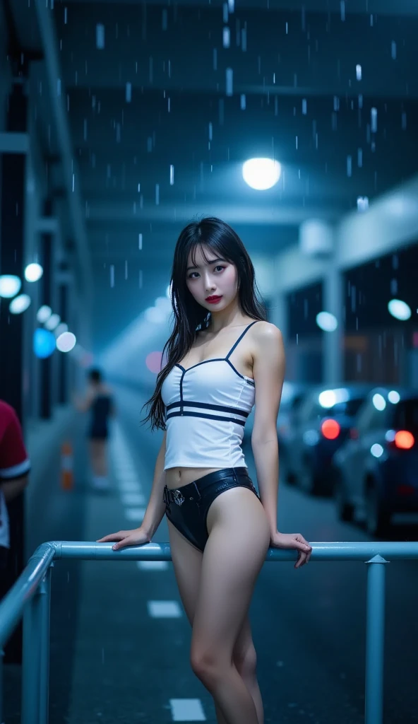 (RAW photos、best quality)、(Practical、Photorealism:1.3)、best quality、masterpiece、Very delicate and beautiful、A hVery detailed、nffsw、Sense of unity、2k wallpapers、growing up、Every detail is beautiful、masterpiece、A faint smile、best quality、HVery detailed ticker Unity 8K wallpapers、Huge file size、Very detailed、high resolution、Very detailed、(Correct ???????:1.5)、(With a satisfied expression:1.3)、(Sexual Positions:1.3)、(Wearing a dress:1.3)、(heavy rain:1.55)、(Motion flow effect:1.55)、(Soaked:1.55)、(On a busy street at night full of Neon lightss:1.4)、(Spread your legs:1.55)、18 years old、Straight Hair、Neon lights、Professional lighting、(Look at the camera:1.55)、(Close-up of the front face)、