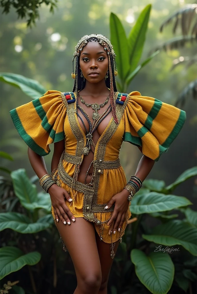 Orisha oxum, Candomblé costumes, Candomblé Skirt African Goddess, African accessories, Skirt with conch shells, cinto dourado, colares Zulu, Nigeria, inspirada em Hale Bailey, cachoeira, lilies, Afrofuturismo, misticismo, Cultura Africana, maquiagem tribal, Orisha oxum, com colar em torno do estilo africano, com seios nus adornados com pulseiras douradas;, saia longa dourada, belt with gold coins and whelks, braided hair and mirror in hand in a waterfall with white lilies on feet,Oxum was queen
In his right hand he had
His mirror where he lived staring at himself