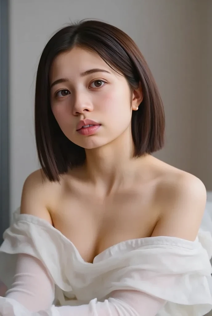 ((9x-UltraSharp)), ((SMALL HEAD)), ((NECK LACE)), Spread, ((SLEEPING LIE DOWN FEMBOY)), (((SAD FACE EXPRESSION:1.1)), ((NECK LACE)), ((GOTHIC EYELASHES & LIPS)), ((LIPS)), ((MEN'S STYLE SHORTHAIRCUT)), adorable, 1 girl, (face to face), 10 years old, baby face, happy, half body portrait, (face details: 1), (eye details: 1), ((big breasts)). ((G-String Strapless)), ((net stockings)), Strapless, ((red lips)), (((LIGHT WHITE NAKED)))