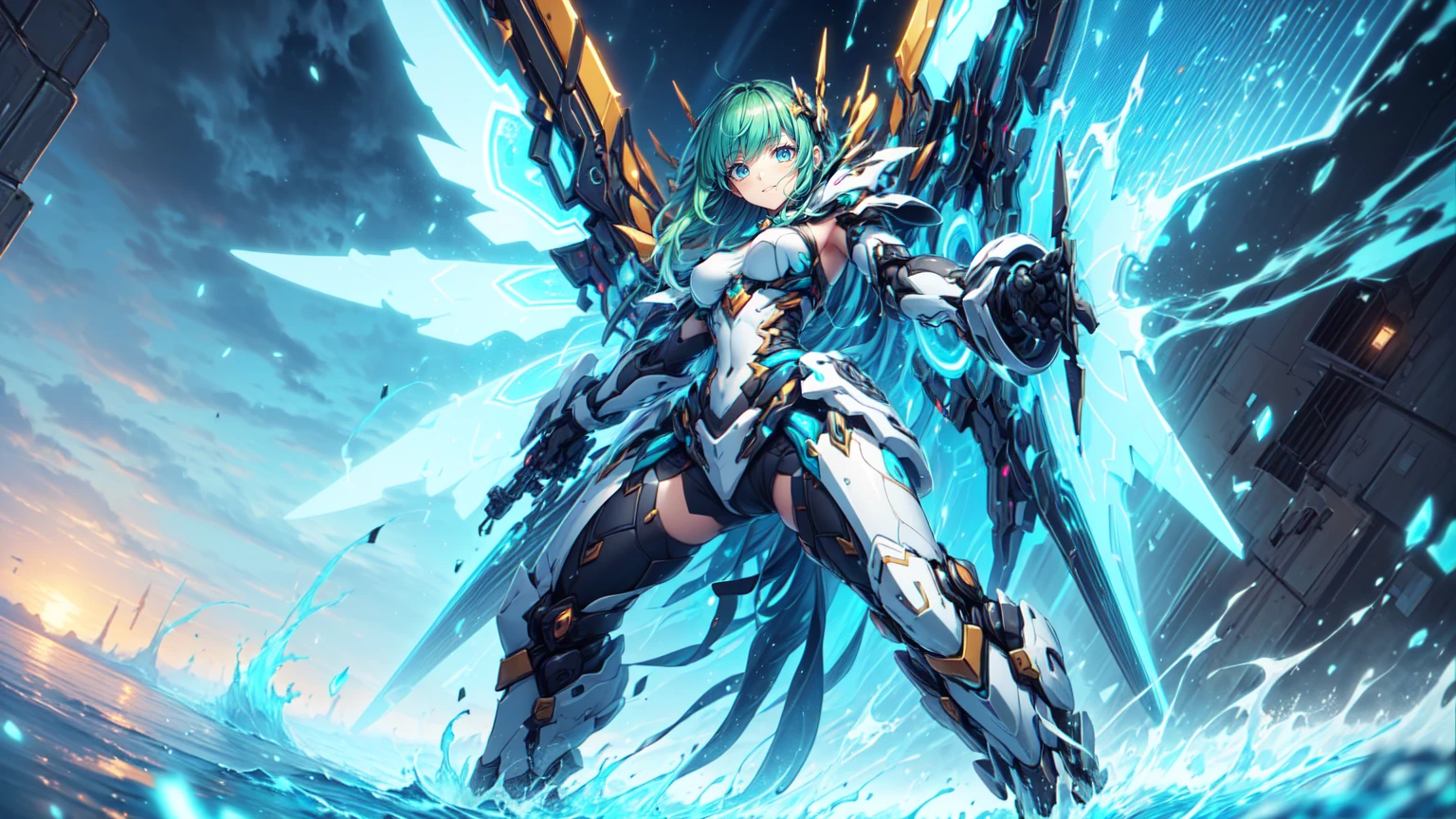 double_x,(plt_ver:1.2),1girl,ahoge,full body,flying through the sky,masterpiece, best quality, beautiful lighting, <lyco:mhx_v4:0.8>