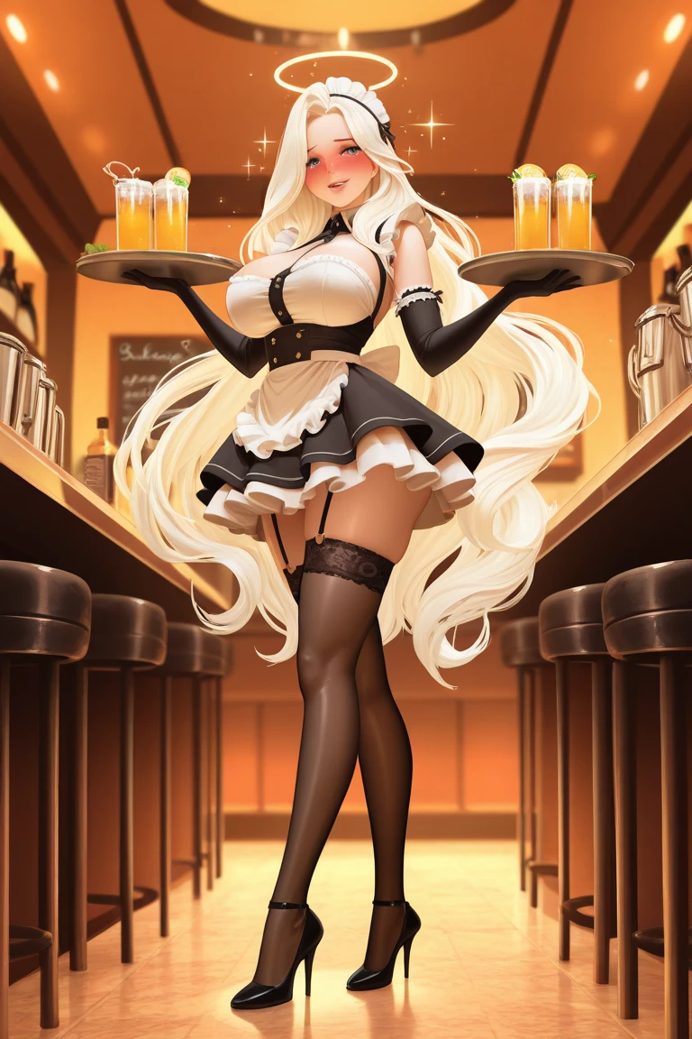 (Highest quality, 8K, 4K, High resolution, masterpiece:1.2), Very detailed, Anime Style:0.9, Realistic, Bright colors, Written boundary depth, Blurred Background, cowboy_shot, alone, 1 female, (Light brown hair, Long Hair, Asymmetrical bangs, Dark brown eyes), Beautiful facial details, Beautiful Eyes, Long eyelashes, Soft lips, (Small face), (smile:1.3), Rear View, Dynamic pose, ((Playboy Bunny, Fishnet tights:1.2, Bunny ears, High Leg, High Leg leotard, 白leotard:1.1, leotard)), bar, night club, night,