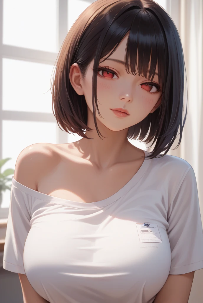 Matoi Ryuuko (Kill la kill), Fleshy thighs, Instagram pose，Dynamic angle, Show armpits, ((White tank top)), Nipples, C cup, Happy expression, (Entire body image:1.5), (8K, Best quality, A high resolution:1.35), (RAW photo:1.2), (Photorealistic:1.37), (Masterpiece: 1.25), Dramatic lighting, Photon maping, Symmetry, Complexity, Elegance, (1 girl), Large breast, Long eyelashes, Detailed eyelashes, Eye shadows, Glowing eyes, ((Natural makeup, Clear facial features)), ((Curvy build, Showing stomach)), ((Fine detailed beautiful eyes: 1.2)), Bad girl, Erotic, ((Bed background, Night))