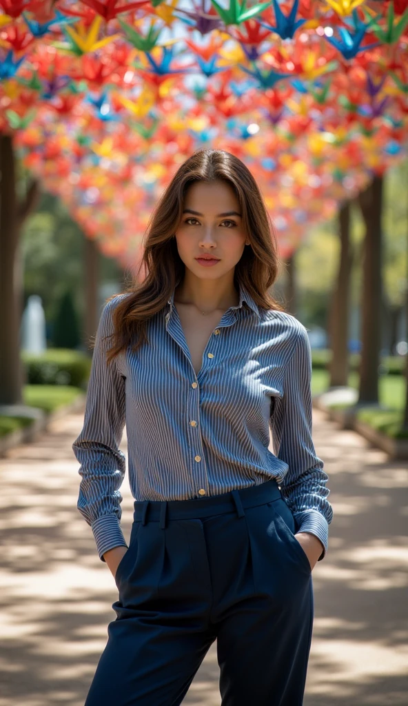 1girl, solo, face, full body, looking at viewer, a woman wearing shirt and pleated skirt standing in an alleyway, she is leaning against the wall, blurry_background, bokeh, chromatic_aberration, depth_of_field, female focus, photorealistic, soft colors, masterpiece, high quality, (high detailed skin:1.1)
 <lora:michelle_monaghan_lora_v02:1> mich76