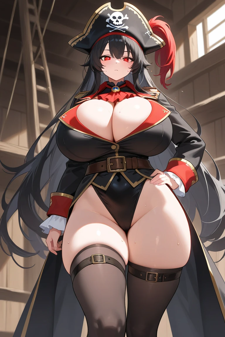 black hair,black eyesscore_9, score_8_up, score_7_up, score_6_up, score_5_up, rating_explicit, solo, sexy face, lust expression, cute, short, (shortstack:1.3), wide hips, big ass, long hair, ornate ( full body lingerie), thigh high boots, chained up, ruines make up, crying, cum on face, cum in tits, cum o hair, tongue out, cum on tongue, post bukkake, post gangbang, above view, from above, pov, (surrounded by men cumming:1.3),looking at viewer, (motion lines:1.2), Medieval pub, anime style, source_anime,