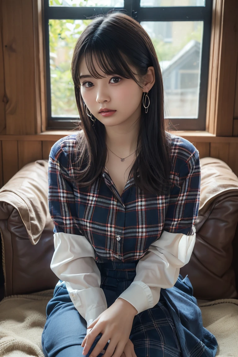 (masterpiece: 1.3), (Maximum resolution: 1.2), (Ultra High Definition TV: 1.2), Cinematic Light, 8K resolution, Detailed facial features , (Sharp focus: 1.2）, (Focus on the face:1.2),Perfect Style, Beautiful Face, Acura, Anatomically correct, Highly detailed face and skin texture, Beautiful Eyes,Beautiful Eyes, Natural Cheeks, Glowing Skin, Fair skin: 1.2, (Glossy Lips: 1.4),、 (Embarrassed look: 1.2),Highly detailed face and skin texture, Beautiful Eyes, double eyelid, Natural Cheeks, , Glossy Lips: 1.4,Exposed cleavage、（White mucus on chest:1.4）（White mucus on thighs:1.2）、 blush、Humiliating、Expressions of embarrassment、Please open your knees、Expressions of anger、Big Breasts、dissatisfaction、Spread your legs、 、Sparkly little earrings and a rosary、Disheveled clothes、Exposed panties、Drenched in sweat、Thin underwear、Wet underwear、Stockings Long Hair、21 years old, Clean woman,1 person、 I am proud, Old bedroom、On the bed(On my back, Lying in bed, Lying in bed 横たわる, White sheets:1.3)、Blonde Hair、Short Hair、Dark blue eyes,(((Japanese school girl uniform:1.3)))、(((pleated miniskirt))),(((exposed white panties))),detailed race panties,dissatisfaction、Masturbate、blush、Embarrassed face、Arms raised above heace in ecstasy、Eyes closed、(((spreading legs open wide with knees bent,creating the shape of the letter M))),(((Plaid mini skirt)))、(((Wear a cardigan over a collared shirt)))、high socks、navy colored socks,Plain clothes  ,((school girls))、