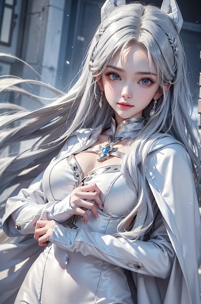 ((masterpiece:1.5、8k、Tabletop、Photorealistic and very detailed CG、Very detailed、Particle Effects、Dynamic Effects、Shallow depth of field、Cinematic Light、Lens flare、Ray Tracing、Tabletop、Realistic:1.4、Ultra-high resolution:1.2、Realistic、Realistic))((alone、,A woman wearing a black cashmere coat over a halter neck dress:1.4、Elegant woman posing、Detailed face、brightexpression、young, bright, Whiter skin、Medium chest、Beautiful cleavage、Best Looks、ASİAN、Ultimate beauty、bright and shiny hair,、Super long, Silky straight hair、Hair dancing in the wind))(morning、The setting is outdoors in the snow、Crystal of snow)((shiny white hair))
