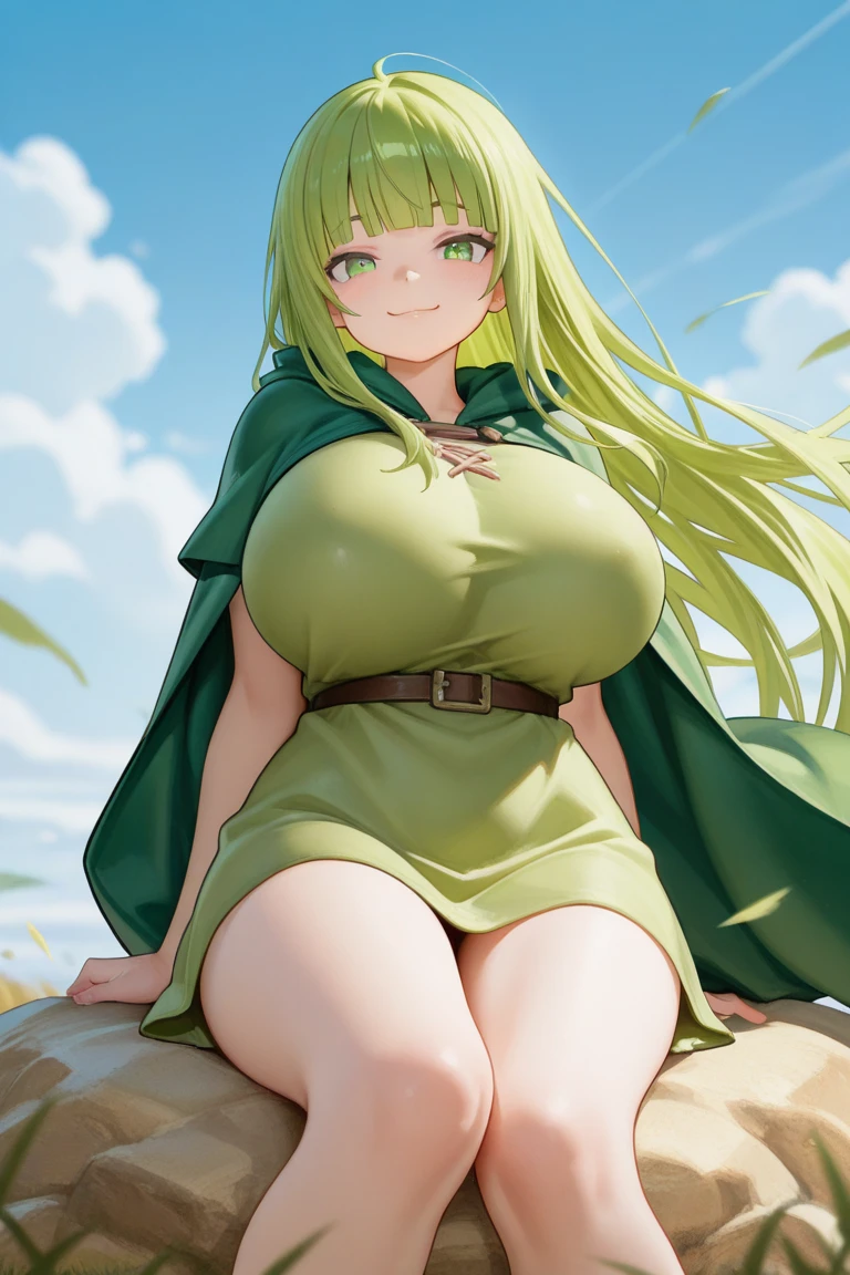 fantasy, 1forest_elemental_girl,(dark_skin:0.9), (using_leaves_clothes:1.1), green_leaves_covered_breasts, leaves_covered_pussy,covered_nipples,(gigantic_heavy_tits:1.1), walking, smile, sleepy, medium_hair, navel oil, (winding_vine_around_torso:1.1), forest_background, leaves_headgear, green_leaves_cape, spread_arms, large_staff, leaves_thighhighs, big_ass,solo,(pelvic_curtain:1.2), tabard,(plump:0.8),cowboyshot