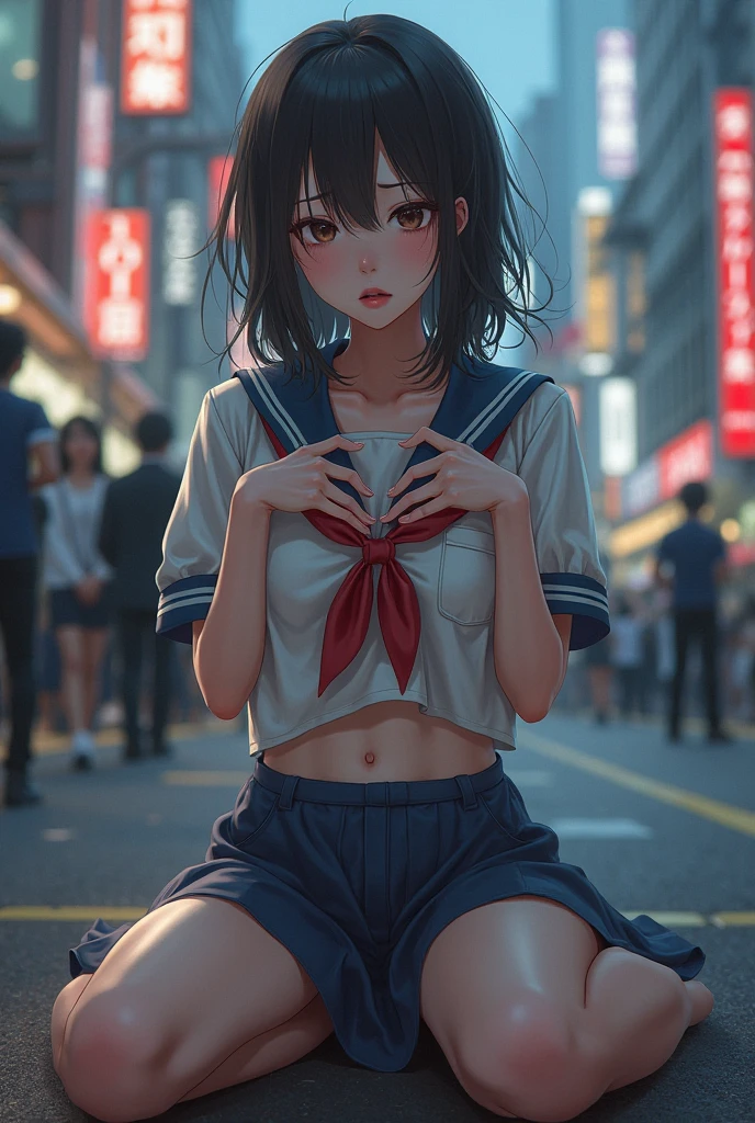 The beautiful girl was forcibly pushed and pressed under her，Tear open clothes and underwear