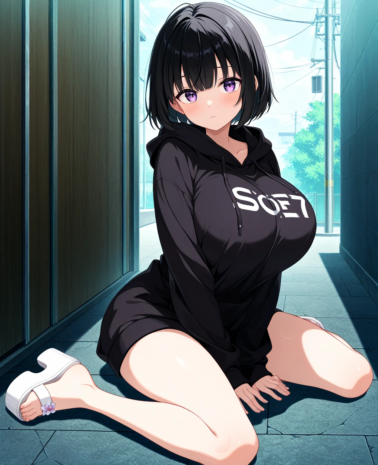 Sairenji Haruna,Haruna Sairenji,standing,uniform,shirt,skirt,short hair