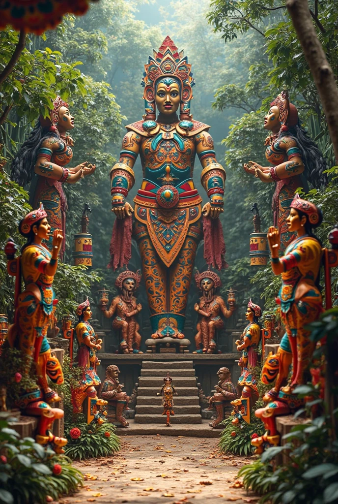 (Olmec Social Structure drawing symbolizing hierarchy , 8k full HD, containing at the top Priests (Leaders), in the intermediate Experts (Craftsmen) e na base os camponeses (People), realistic and advanced image, perfect for a slideshow, with well-made and distinguished features. In addition to correlating the period from 1500 to 400 BC,.c . Surreal quality and high quality image and cohesion with Prompt, Being simple and objective as well as large enough to be of obvious understanding