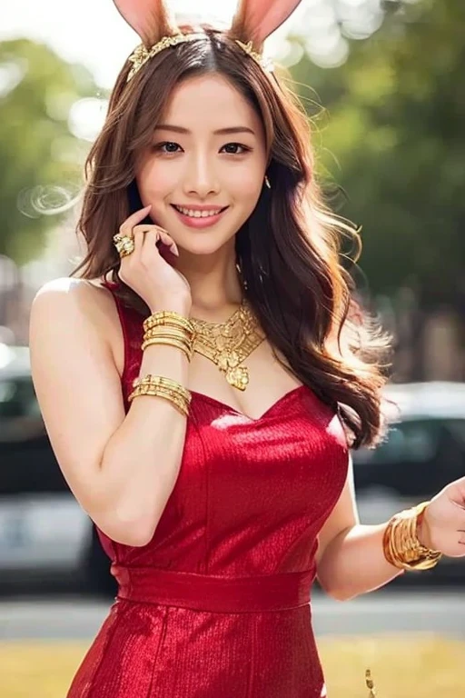 (top-quality、8K、32K、masterpiece、nffsw:1.2)、1 girl in、beautfull Japanease woman、((Golden hair))、Fancy makeup、thin-waist、Beautiful Women in Perfect Style:1.4、Colossal tits:1.3、finerly detailed face、A smile、Off-Shoulder Empire Address、breastsout、 Leaning forward,