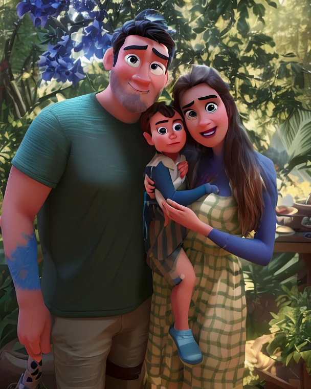 A 27-year-old brunette woman with a 2-year-old child near a tree